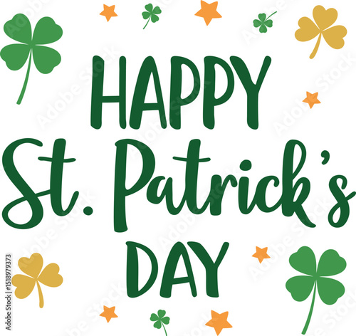 Happy St Patrick's day festival hand lettering vector illustration design