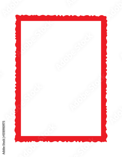 Red photo frame over  white background