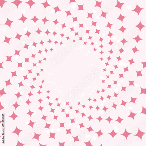 Emplosion and Circling Pink and White Glitter Background, Pop Flat Style