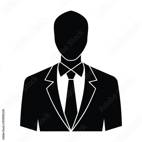 Silhouette of a person in a suit and tie