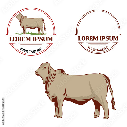 cattle logo lorem ipsum is suitable for you with a white background separately