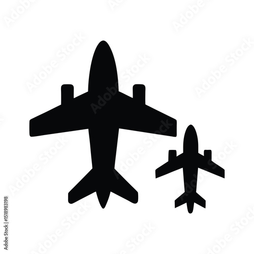 aircraft and jet plane silhouette design pack, Airplane Shape Vector.