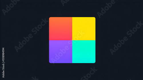 grid with asymmetric placement and bright vibrant hues