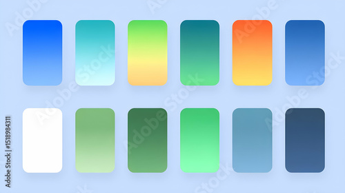 grid with asymmetric placement and bright vibrant hues