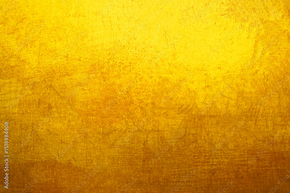 Naklejka premium Old gold wall background or texture and shadow.