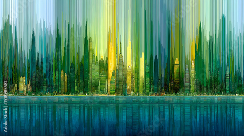 and horizontal strokes of contrasting colors forming a spontaneous digital artwork