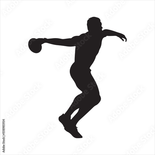 Male Athlete Silhouette Discus Thrower - Track & Field Sports Icon