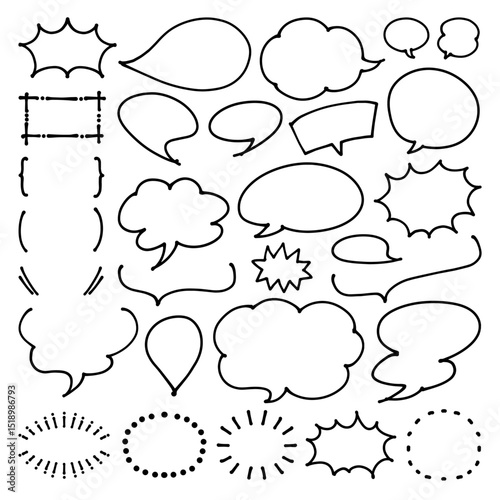 インクペン手描きふきだし素材セット