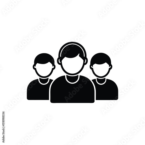 Three Men, Side by Side, in a Simple Black and White