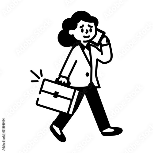 A drawing style icon of business lady

