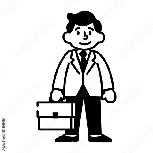 A hand drawn style icon of businessman
