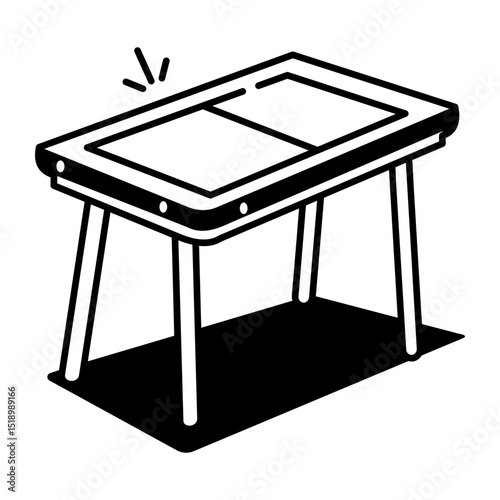 A doodle style icon of office table
