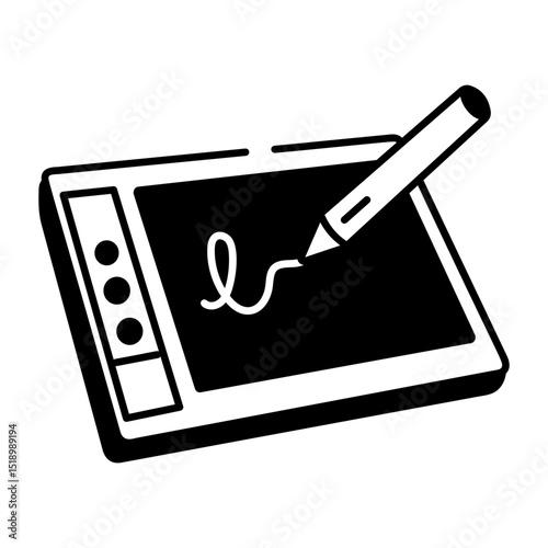 A drawing style icon of digital tablet
