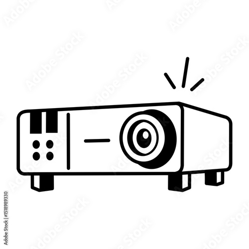 A doodle style icon of projector
