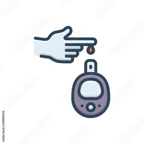 Color illustration icon for diabetes