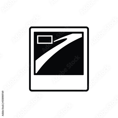 Road Merge Sign Illustration Black and White Directional Guidance, Simple Icon for Traffic Navigation