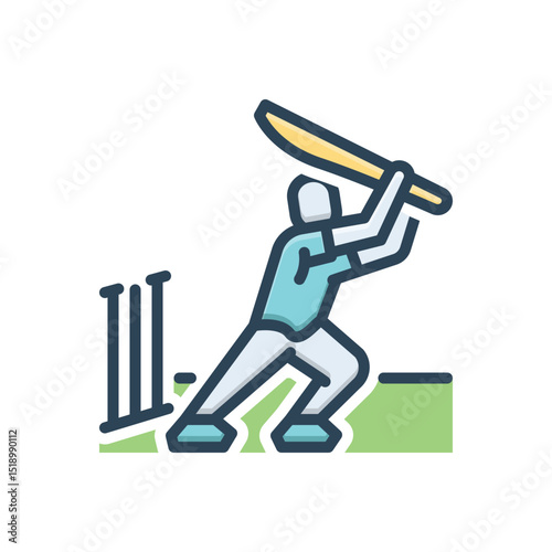 Color illustration icon for sport