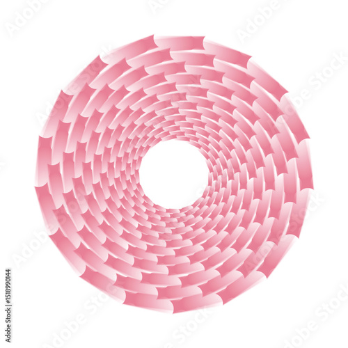 Swirling Pink Gradient Glitter Circle, Bold Motion Flat Illustration