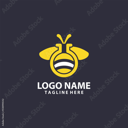 lab bee logo design vector