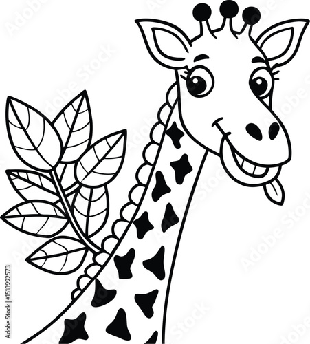 A friendly giraffe reaching up to nibble leavee