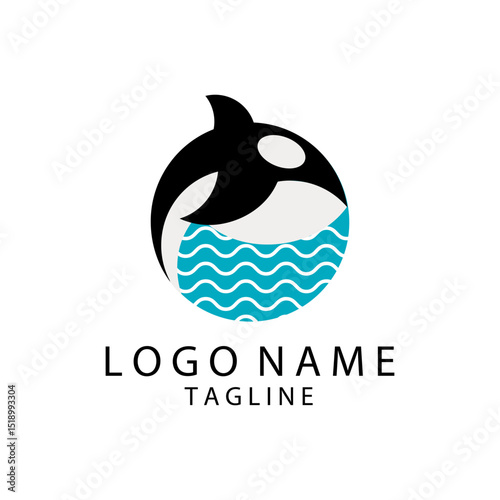 sea ​​orca logo design vector