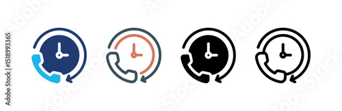 Phone Call icon set multiple style collection
