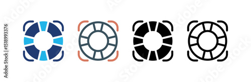 Life Saver icon set multiple style collection