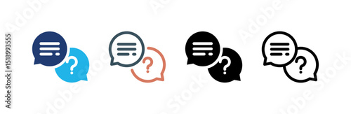 Question icon set multiple style collection