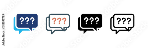 Faq icon set multiple style collection