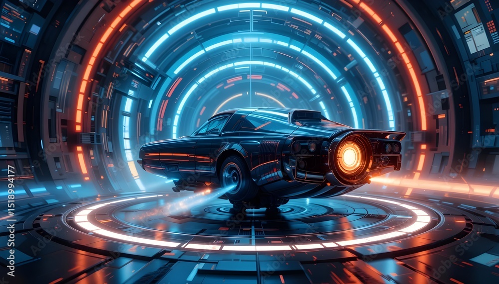 Obraz premium Tech Voyage Futuristic Looping Background with Dynamic Digital Elements and Modern Design