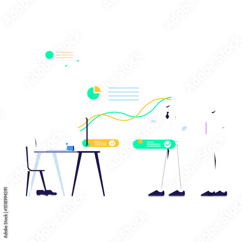 Studio photograph of a 3D graphic creative idea symbol made of many spheres with softbox lighting