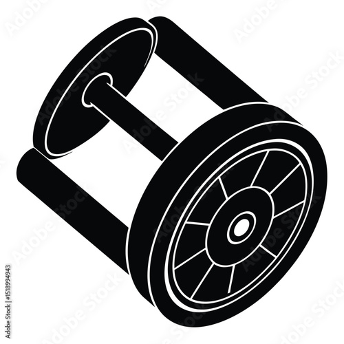 Ab roller icon silhouette white background design