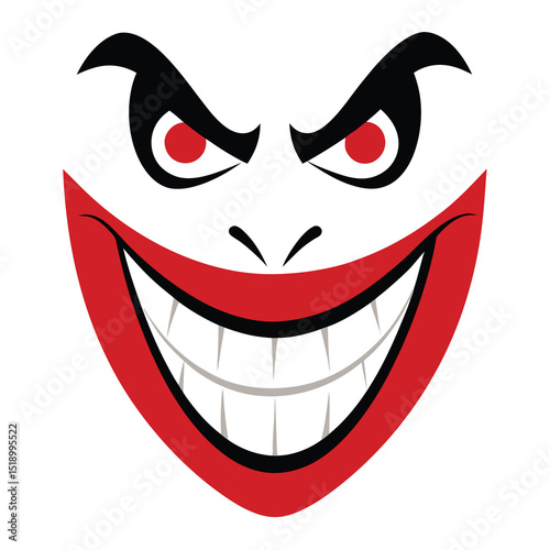 Crazy psycho smiling mouth background design