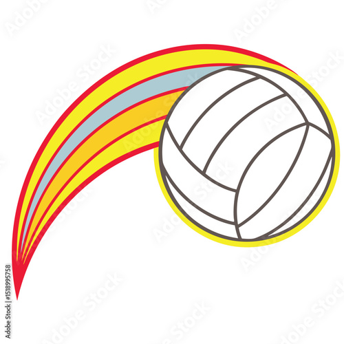 Volleyball player spiking the ball action vector graphic