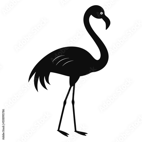 Black silhouette flamingo illustration