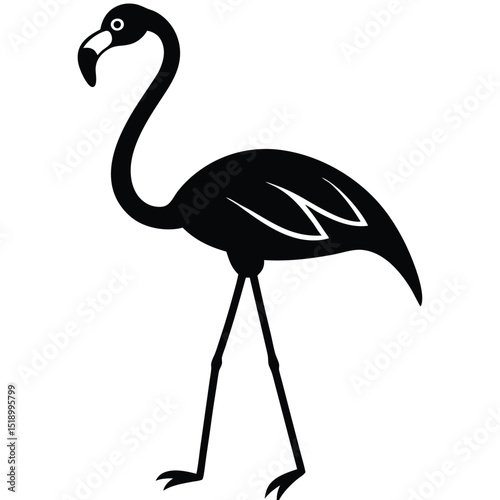 Minimalist flamingo design single leg curved neck