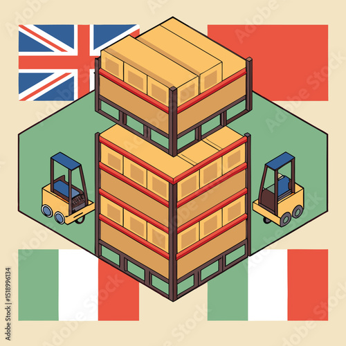 Large import warehouse filled with diverse goods and merchandise