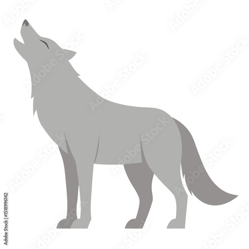 Light colored wolf profile vector illustration