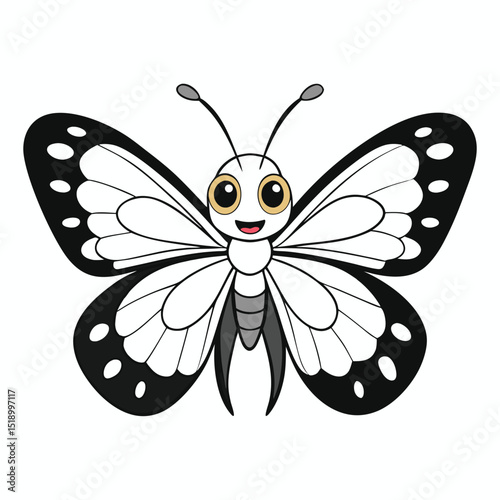 High resolution black and white butterfly vector design