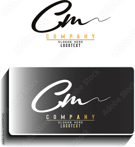 hand drawn alphabet. initial letter, Letter cm logo design, Letter cm Signature Logo - Initial Alphabet- Handwritten cm Logo, cm  letter beauty handwriting vector logo.eps8