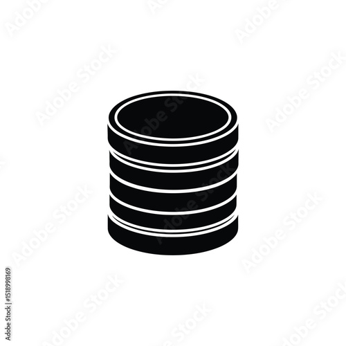 Stack of Coins Black and White Minimalist Design Money Saving Concept Illustration