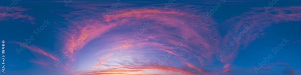 custom made wallpaper toronto digitalSeamless 360 HDR spherical panorama of sunset sky with vibrant pink Cirrus clouds. Full zenith or sky dome in 3D, sky replacement for aerial drone panoramas. Climate and weather change.