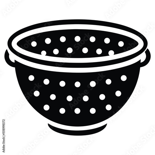 Simple outline glyph style colander icon