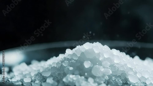 Powder pouring over ice
