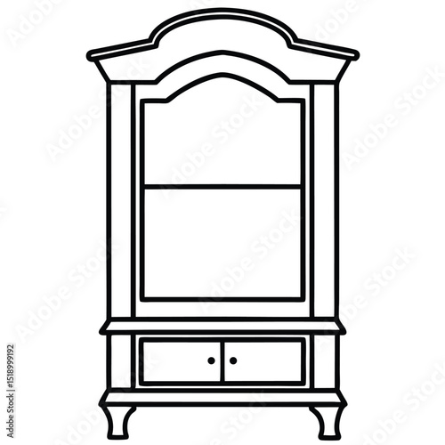 Display cabinet on white background for design projects