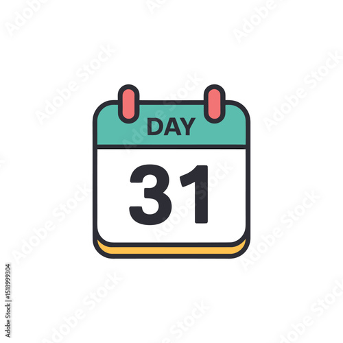 The calendar icon displays the last day of the month; it has transparent background