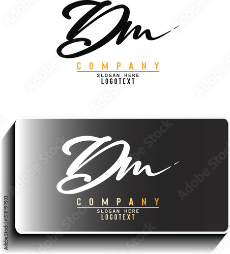 hand drawn alphabet. initial letter, Letter DM logo design, Letter DM Signature Logo - Initial Alphabet- Handwritten DM Logo, DM  letter beauty handwriting vector logo.eps8