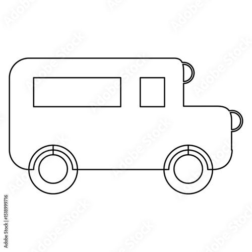 Schoolbus symbol Icon line