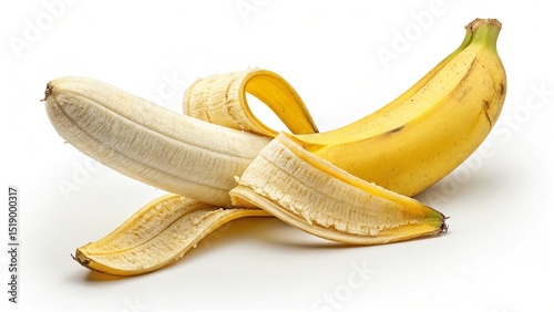 A partially peeled banana