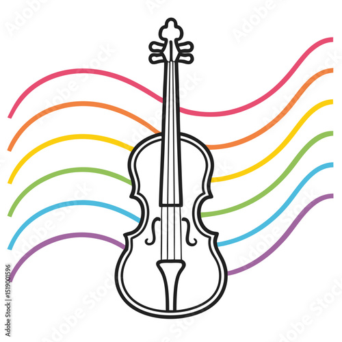 Stylized vector art of a stringed musical instrument